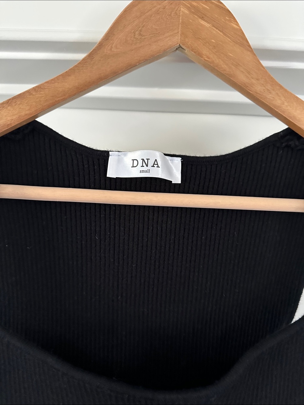 Black Ribbed Knit Tank Top - Picture 2 of 3